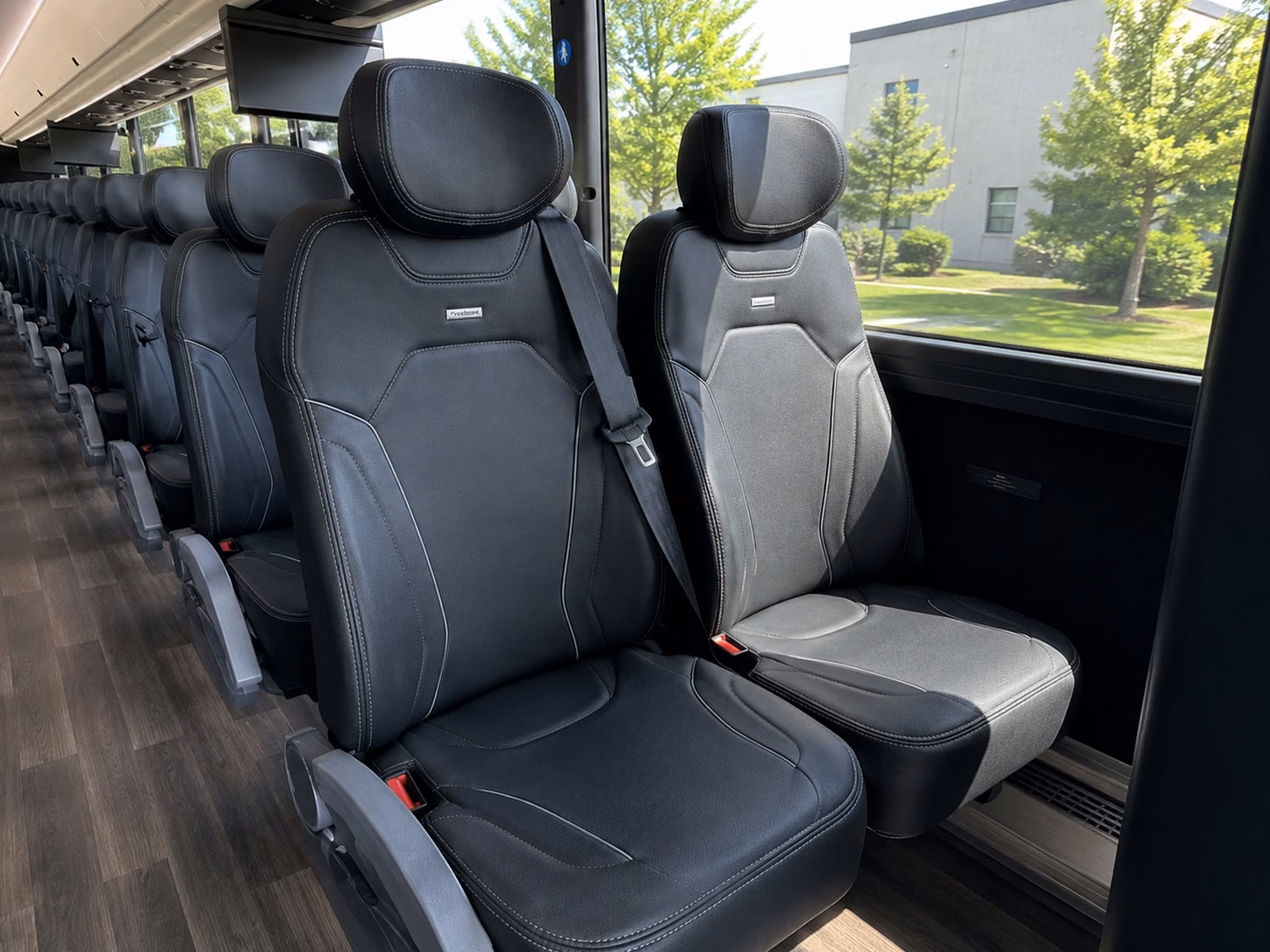 56 passenger charter bus inside